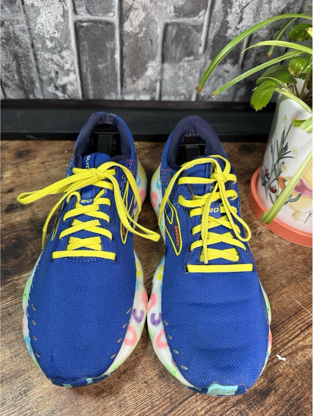 Brooks Glycerin 20 Bowl O Women’s Blue/Yellow Low Top Lace-Up Logo Mesh - Picture 4 of 7